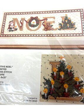 Bucilla Festive Noel Counted Cross-Stitch Kit Embroidery Christmas Picture 8x20